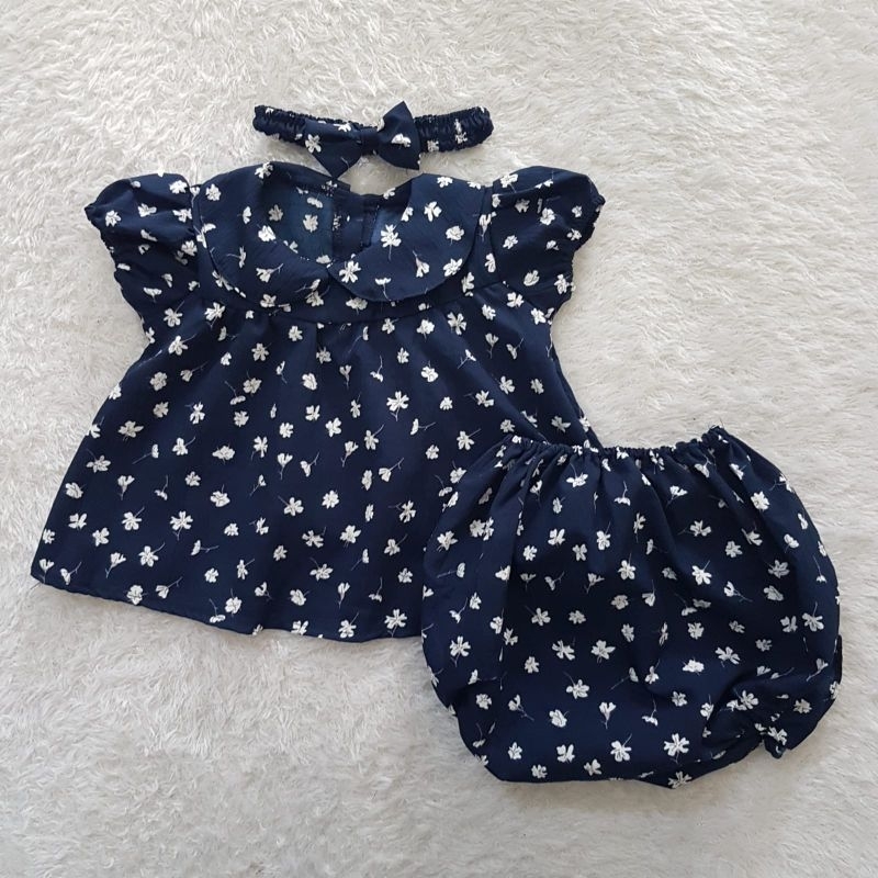 Baju Bayi Perempuan Cutie Crinkle Ribbon set