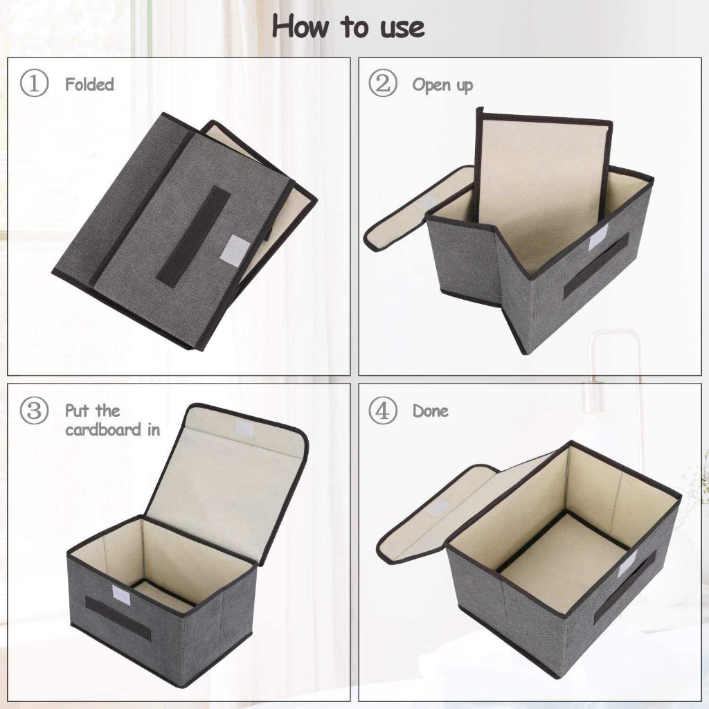 Kotak Penyimpanan Pakaian Box Organizer with Flip-Top Lid Tempat Simpan Baju Pelindung Debu Desain Ergonomis