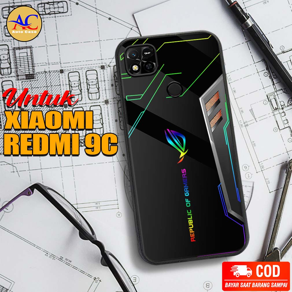Case Hp Softcase Glossy Xiaomi Redmi 9C ROG Casing Silikon Handphone Pelindung Kamera