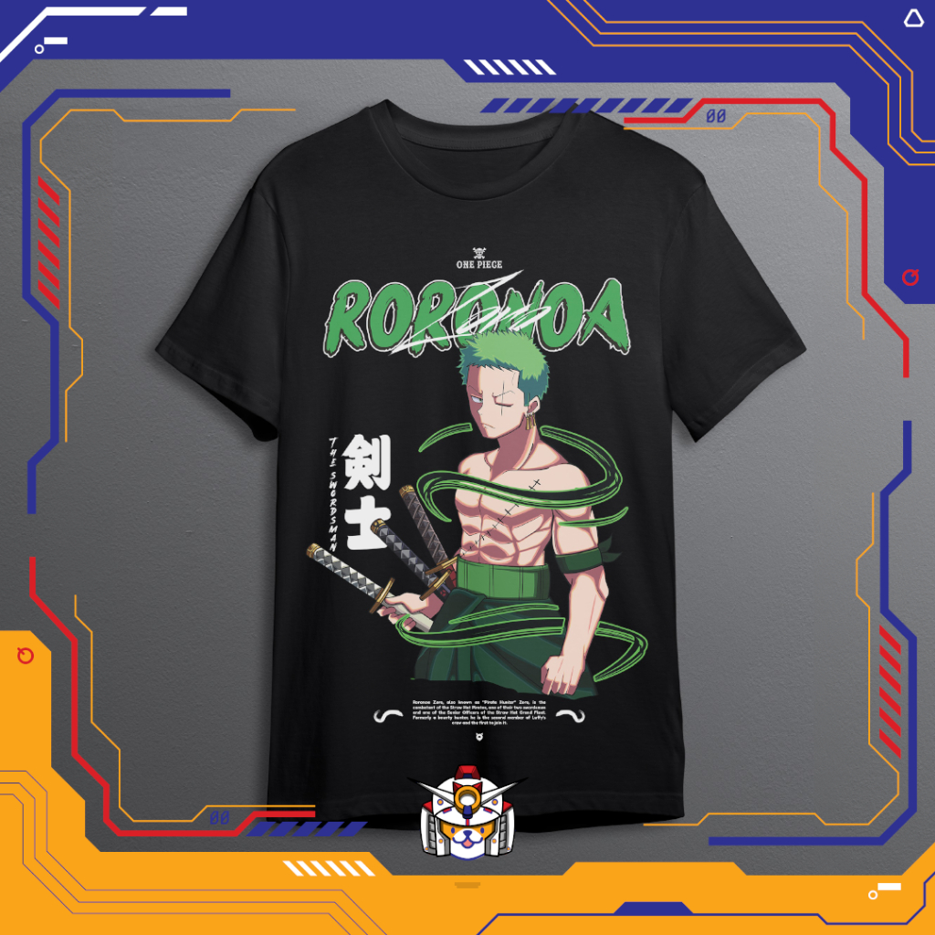 KAOS ZORO LUFFY ONEPIECE COTTON COMBAD 24S