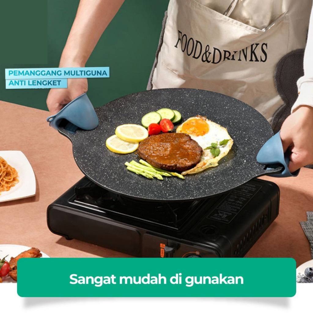 WAJAN PANGGANG DATAR ANTI-LENGKET / WAJAN KONDUKSI GRILL PAN / LOYANG MASAK DATAR 34CM