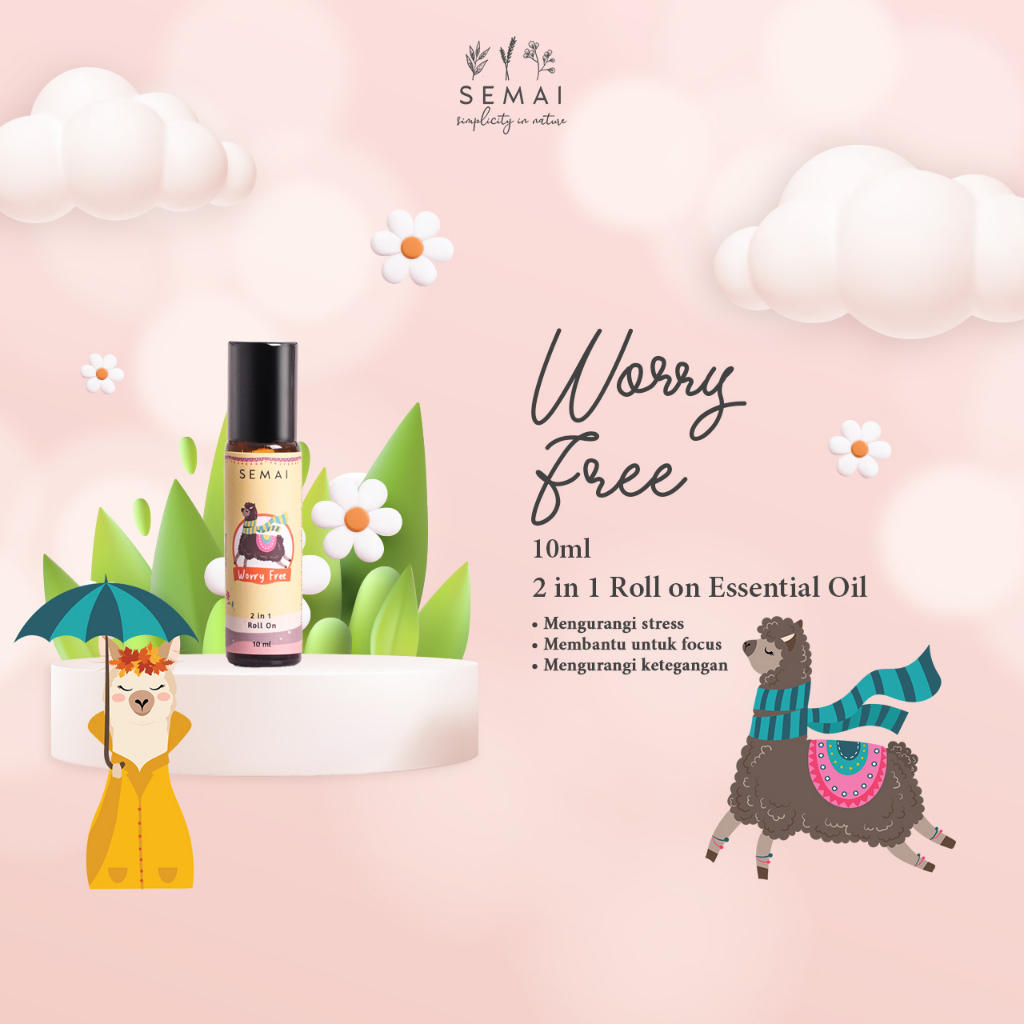 Semai Essential oil WORRY FREE roll on relax tantrum bayi anak hingga dewasa kado goodie bag