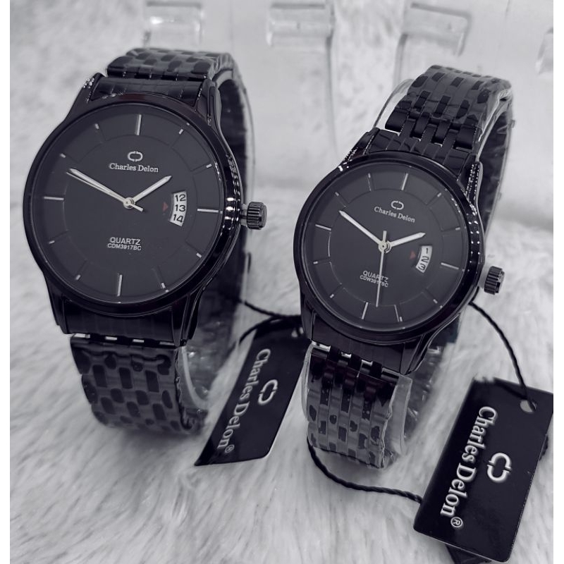 Jam tangan couple keren elegant charles delon original new model