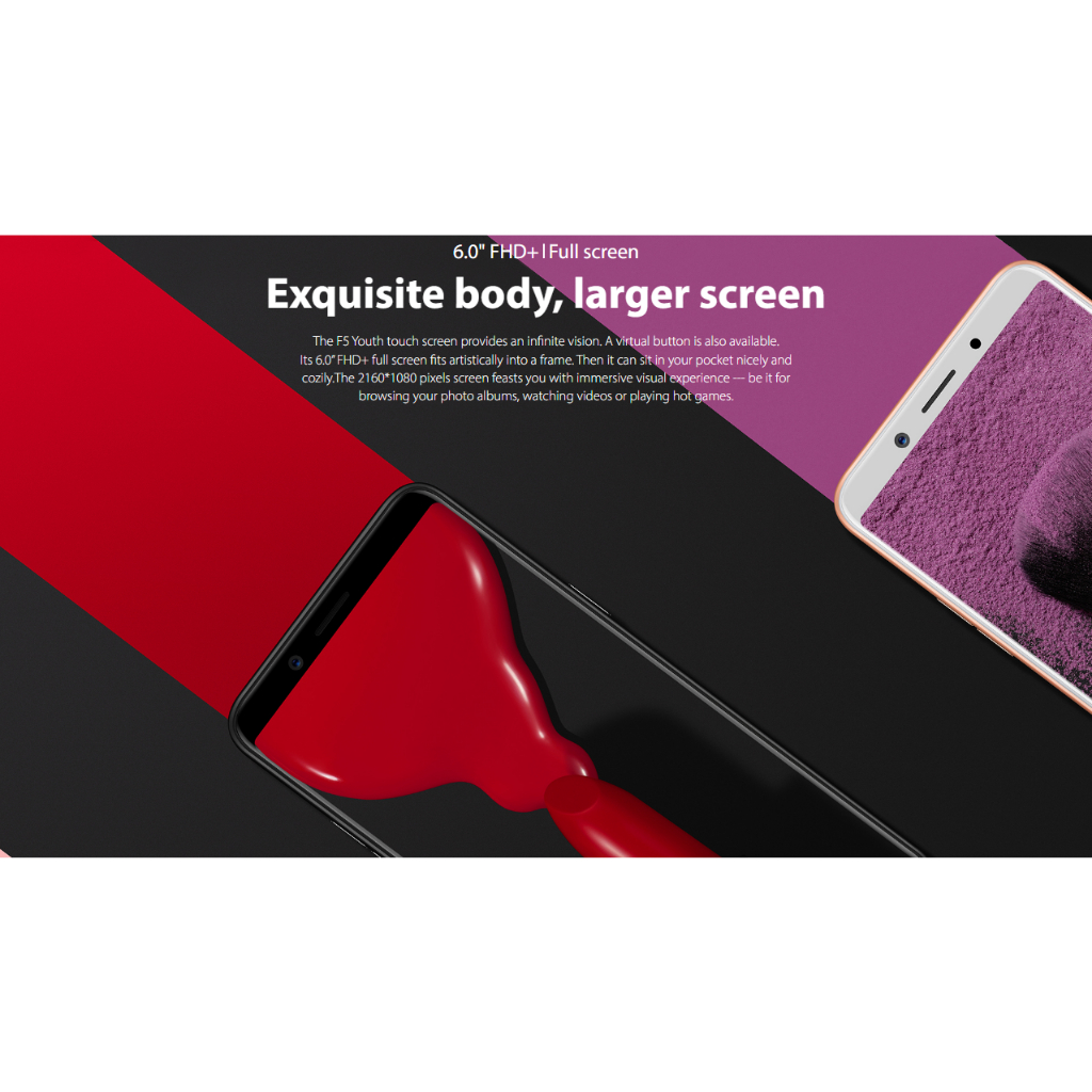 OPPO F5 Gold RAM 6/128GB GARANSI TOKO 1 TAHUN ORIGINAL BARU HANDPHONE Dengan 6.0inches Ukuran layar Dengan Kapasitas baterai 3200mAh