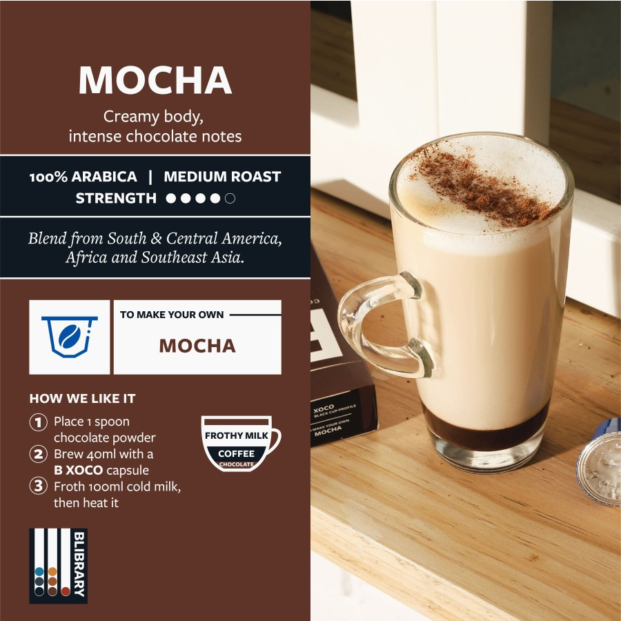 B Coffee Co. Nespresso Compatible Capsules Kopi Kapsul Xoco Mocha