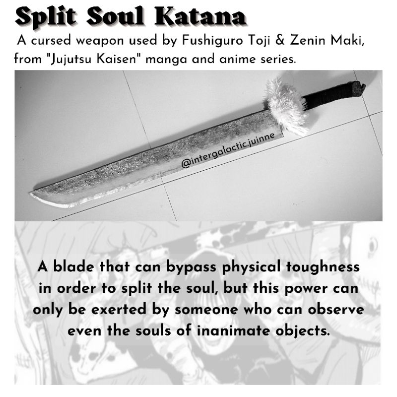 (PRE-ORDER / BACA DESK) PEDANG SPLIT SOUL / FUSHIGURO TOJI / ZENIN MAKI / JUJUTSU KAISEN / COSPLAY