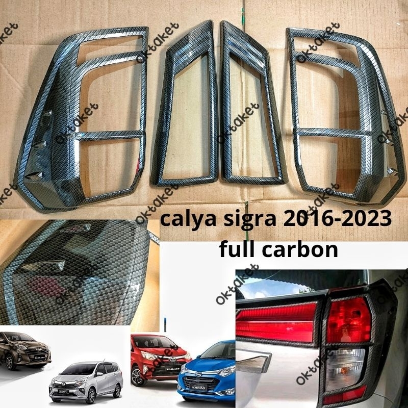 Garnish lampu belakang Calya Sigra 2016 2018 2020 2021 2023  full carbon