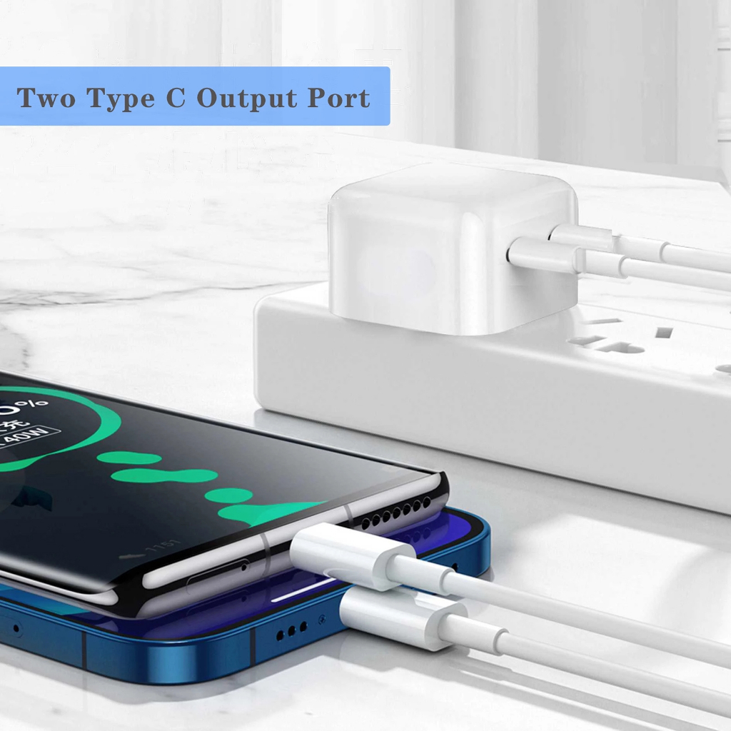 ADAPTER FAST CHARGING 35W DUAL PORT TYPE USB C 35 WATT ORIGINAL / POWER ADAPTER 35W DUAL USB C PORT