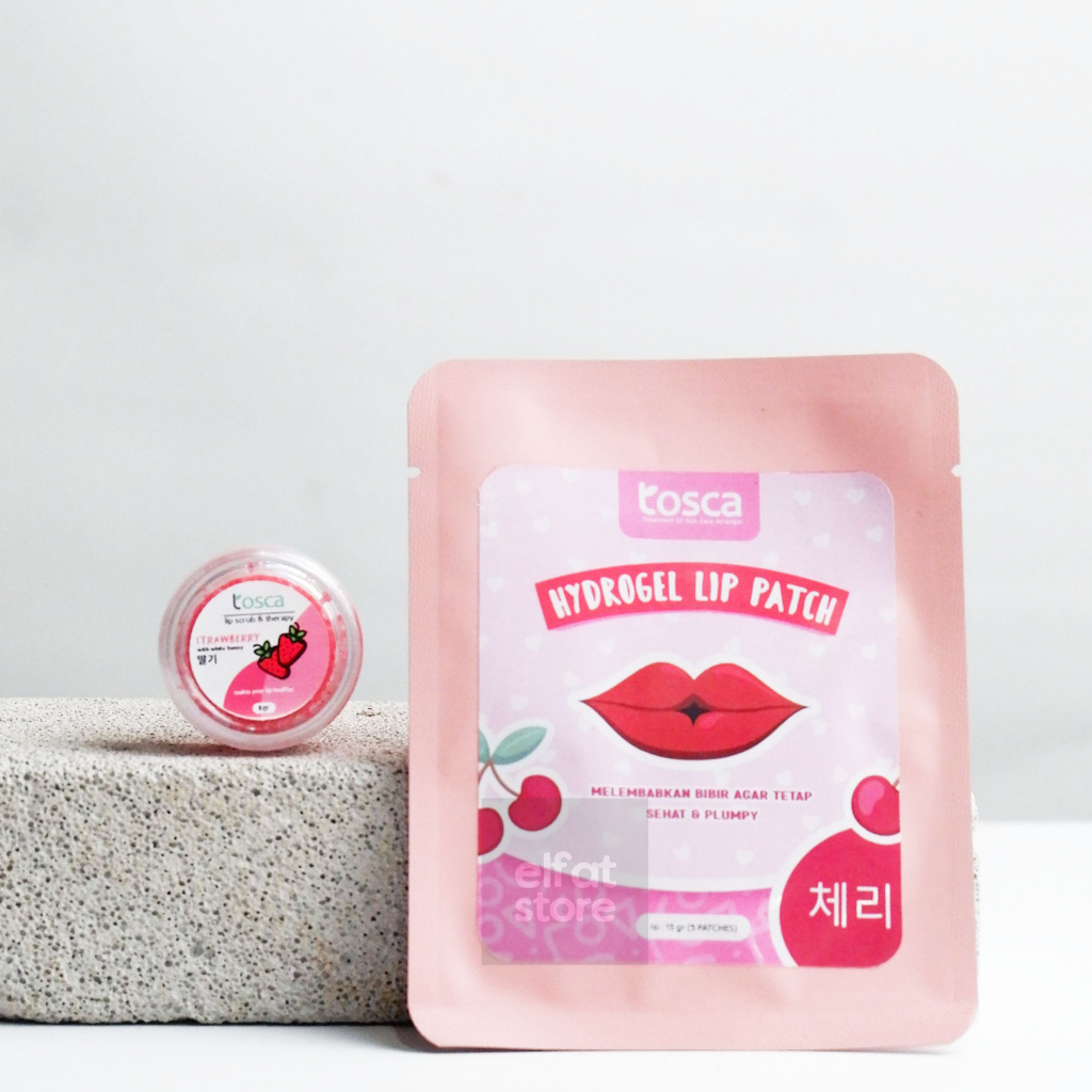 [Paket Bundling] Tosca Lip Scrub + Lip Patch Perawatan Bibir Sehat