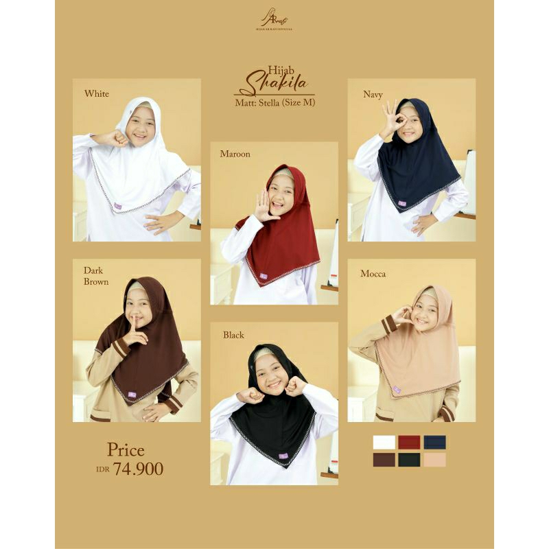 shakila hijab ArRafi ✔️ hijab jilbab kerudung krudung bergo instan Ar Rafi hijab anak  remaja dewasa