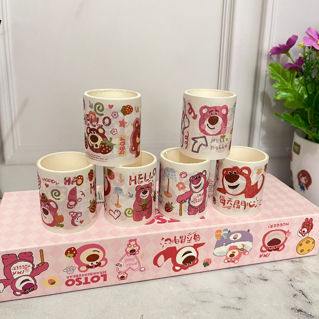 

washitape karakter lotso warna warni lucu imut lakban keren elegan fancy atk imut bisa COD termurah import