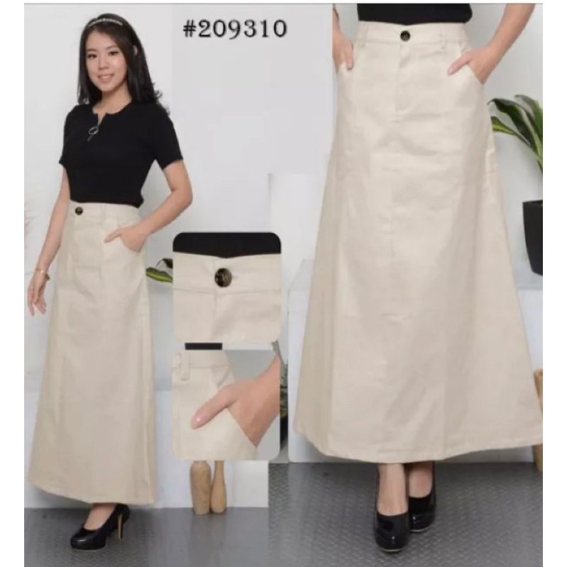 Rok Panjang Connexion Chinos Original untuk Wanita dengan Berbagai Ukuran dan Detail Pengukuran Leng
