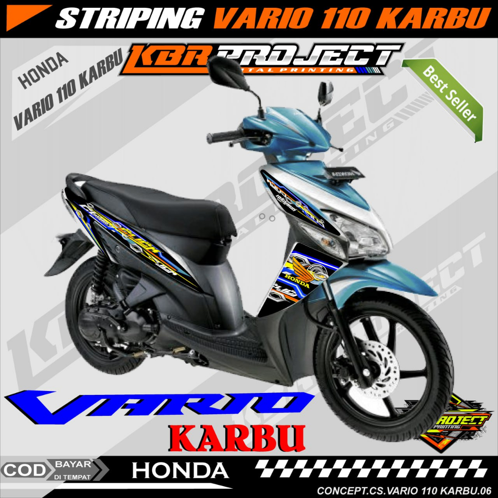 VARIO 110 KARBU STIKER SRTIPING PREMIUM MOTOR KEREN STIKER LIS VARIASI VARIO 110 KARBU STIKER MOTOR 