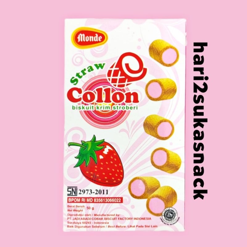 Biskuit Collon Strawberry Egg Roll