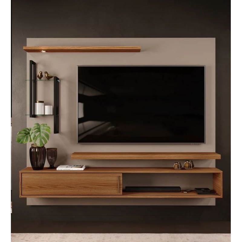 Backdrop TV Minimalis / Cabinet gantung elegan ukuran Besar (200x150x30x45) LB gray  1