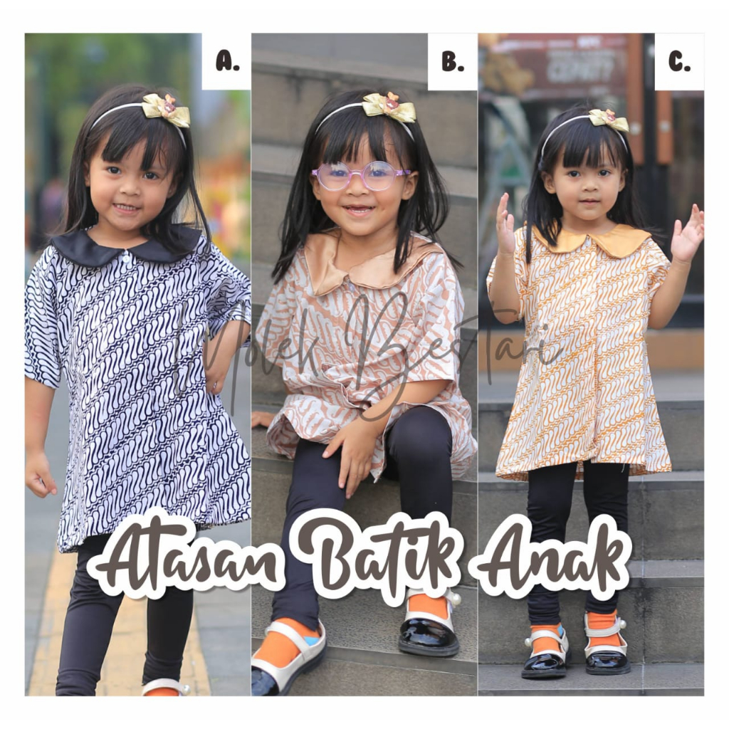 Atasan Baju Batik Anak 1-13 Tahun Elegant Premium Seragam Tradisional Sekolah Anak dan Remaja Paud T