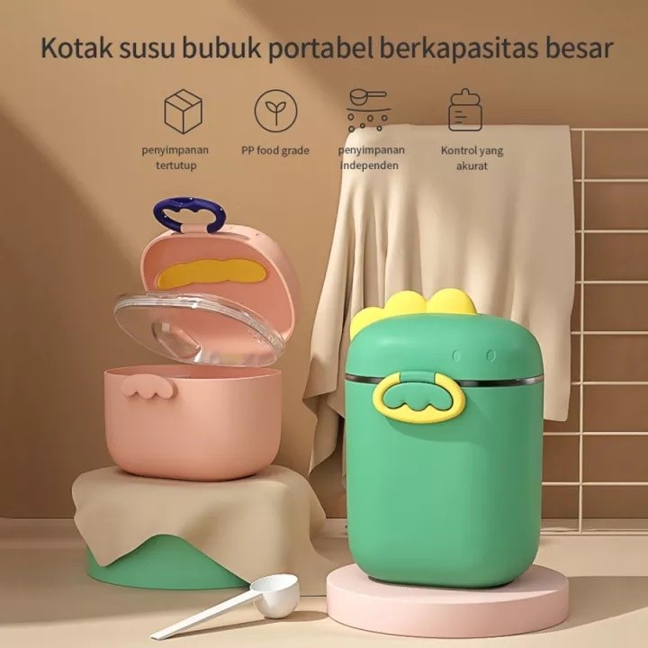 TEMPAT KOTAK SUSU BUBUK DINO L 800ML UK BESAR MILK STORAGE BOX