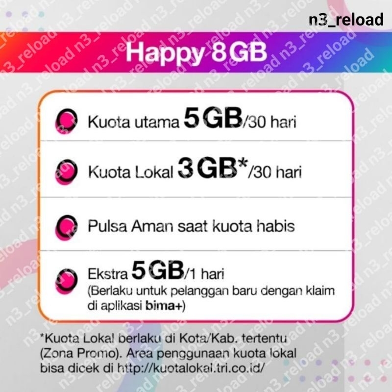 Perdana Tri Happy 5GB Nasional