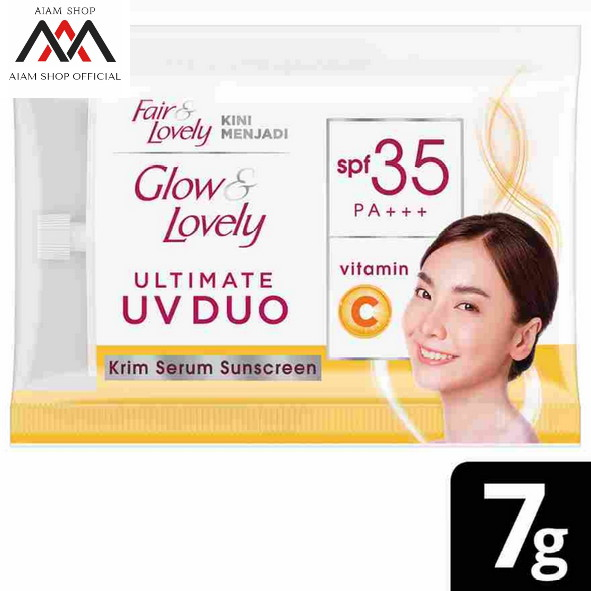 Fair & Lovely - Glow & Lovely Krim Uv Duo Sunscreen Sachet - 7gr