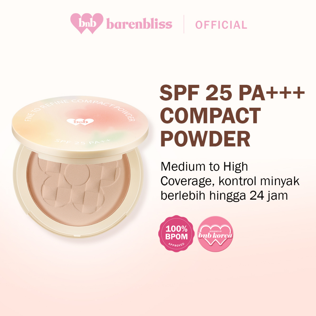 BNB barenbliss Korean Bloomatte Fine to Refine Compact Powder 「24H oil control」Bedak Padat