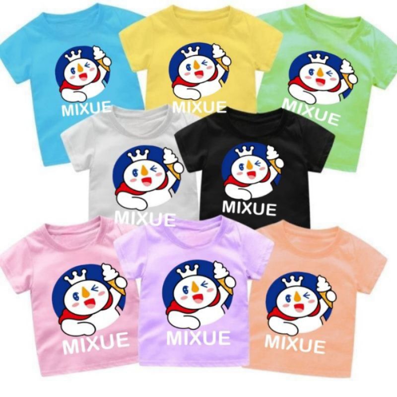 Kaoa Anak Mixue Baju Anak Mixue Atasan Anak Mixue umur 1 sampai 12 tahun