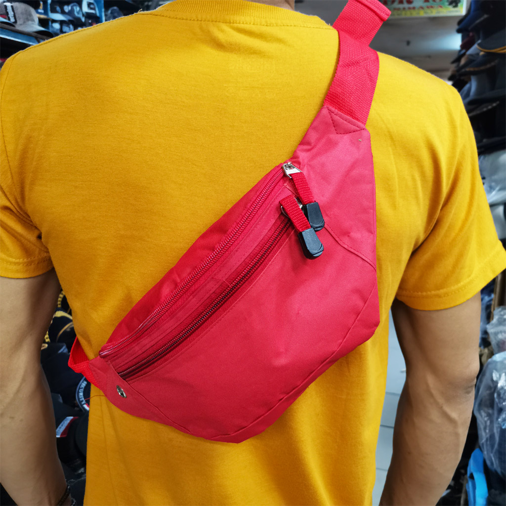 Tas Selempang Polos Pria Wanita Tas Pinggang Waist Bag Warna Komplit