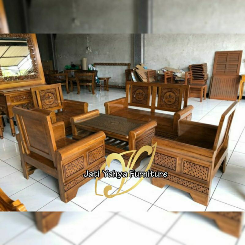 Kursi tamu jati gelung minimalis 2111 meja