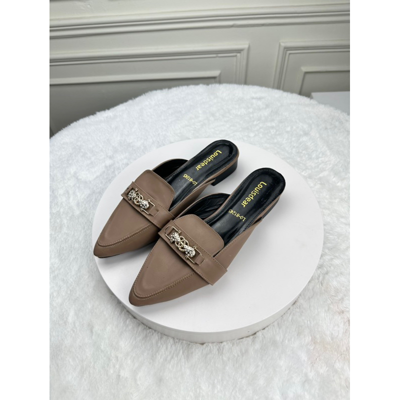 sendal flatshoes wanita terbaru kekinian bahan dove 2 cm  LOISDEAR B86