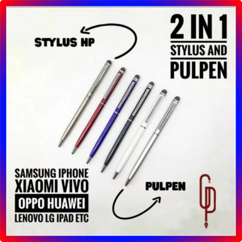 STYLUS PEN 2IN1 UNIVERSAL MURAH / STYLUS PEN ANDROID 2IN1 DESAIN ANDROID, TABLET, IPAD