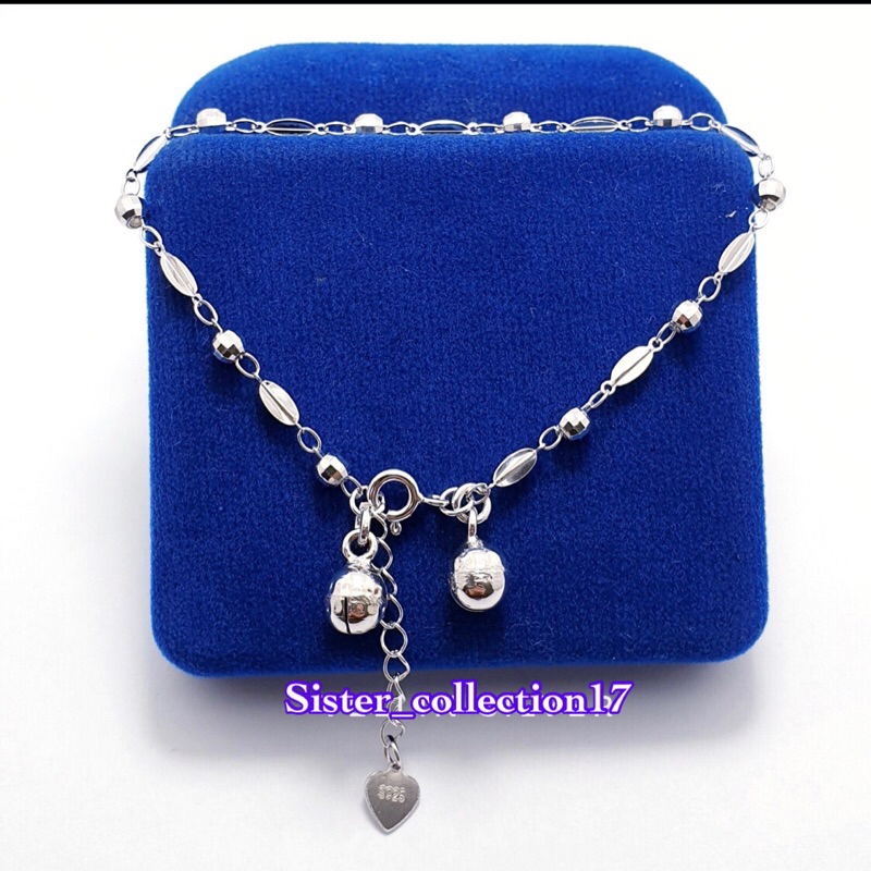 Gelang tangan wanita gelang tangan perak 925 lapis emas putih S256