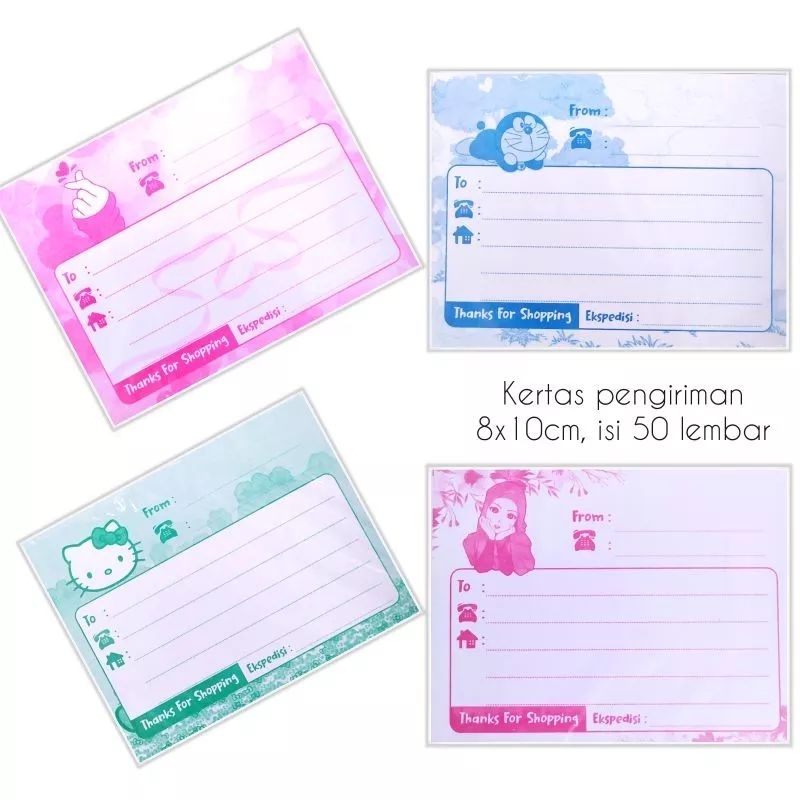 

Label pengiriman kertas pengiriman olshop