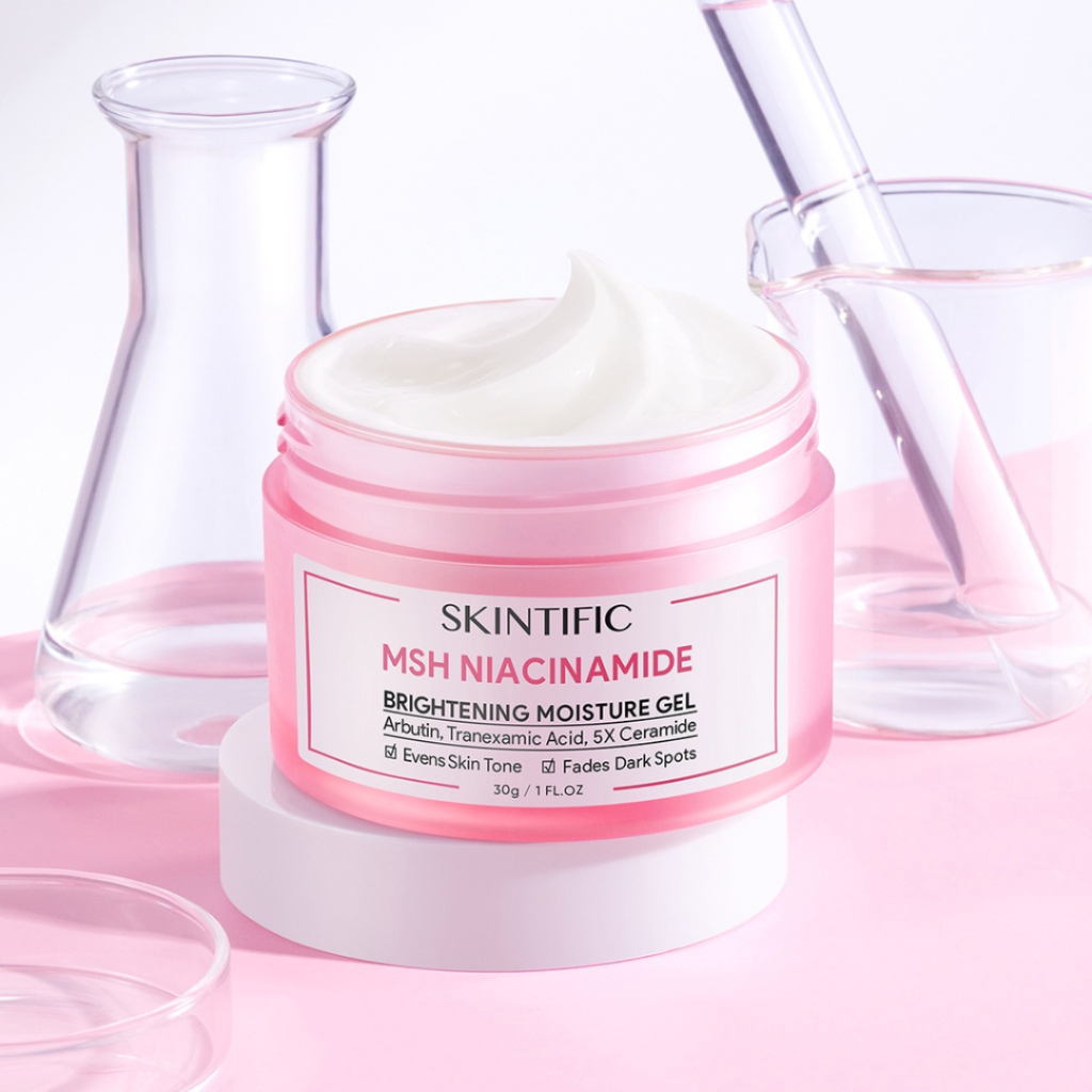 SKINTIFIC MSH Niacinamide Brightening Moisturizer Glowing Moisture Gel 30g Cream Pemutih Wajah (100% ORIGINAL &amp; BPOM)