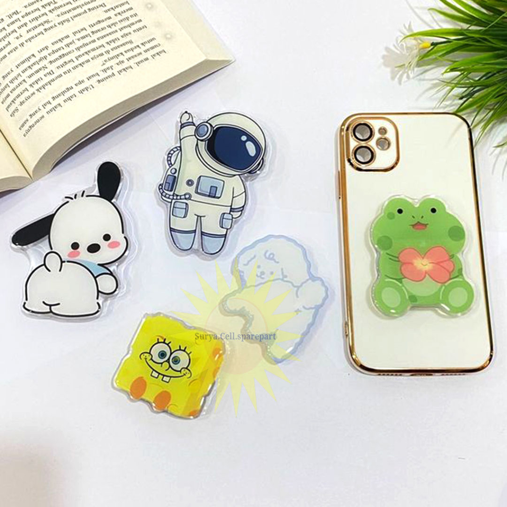 Pop Socket Karakter Lucu - Pop socket Bahan Akrilik