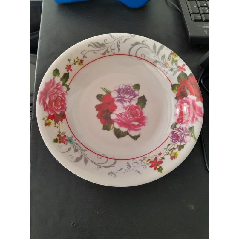 Piring melamin 8 inch / piring motif bunga / piring makan melamin