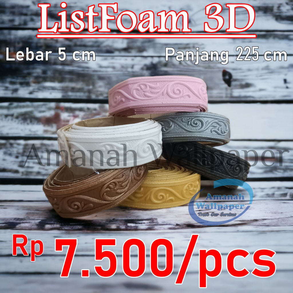 LIST BORDER FOAM 3D LIS WALLPAPER BORDER STICKER (LEBAR 5 CM)