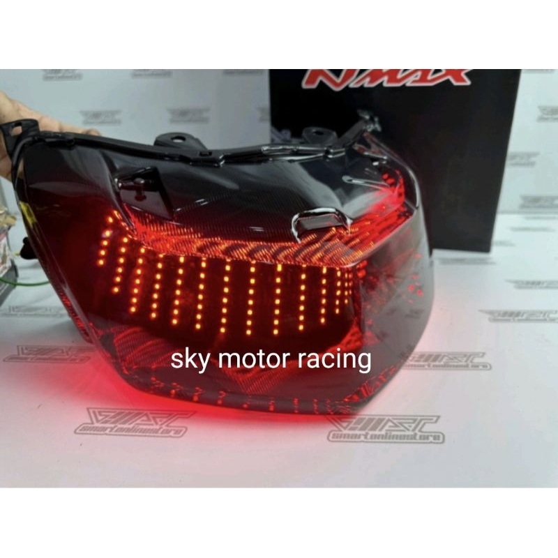 lampu stoplamp running warna biru dan merah plus sen kuning xcase nmax old  nmax lama