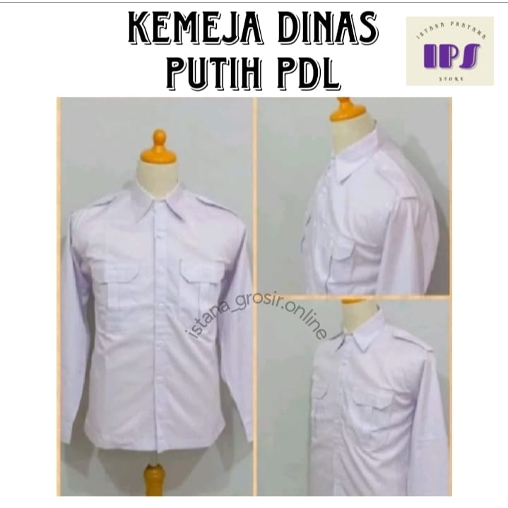 Kemeja Dinas Putih Lengan Panjang Pendek / Baju Putih PDH PDL PNS ASN SeragamSekolah Putih Saku Dua