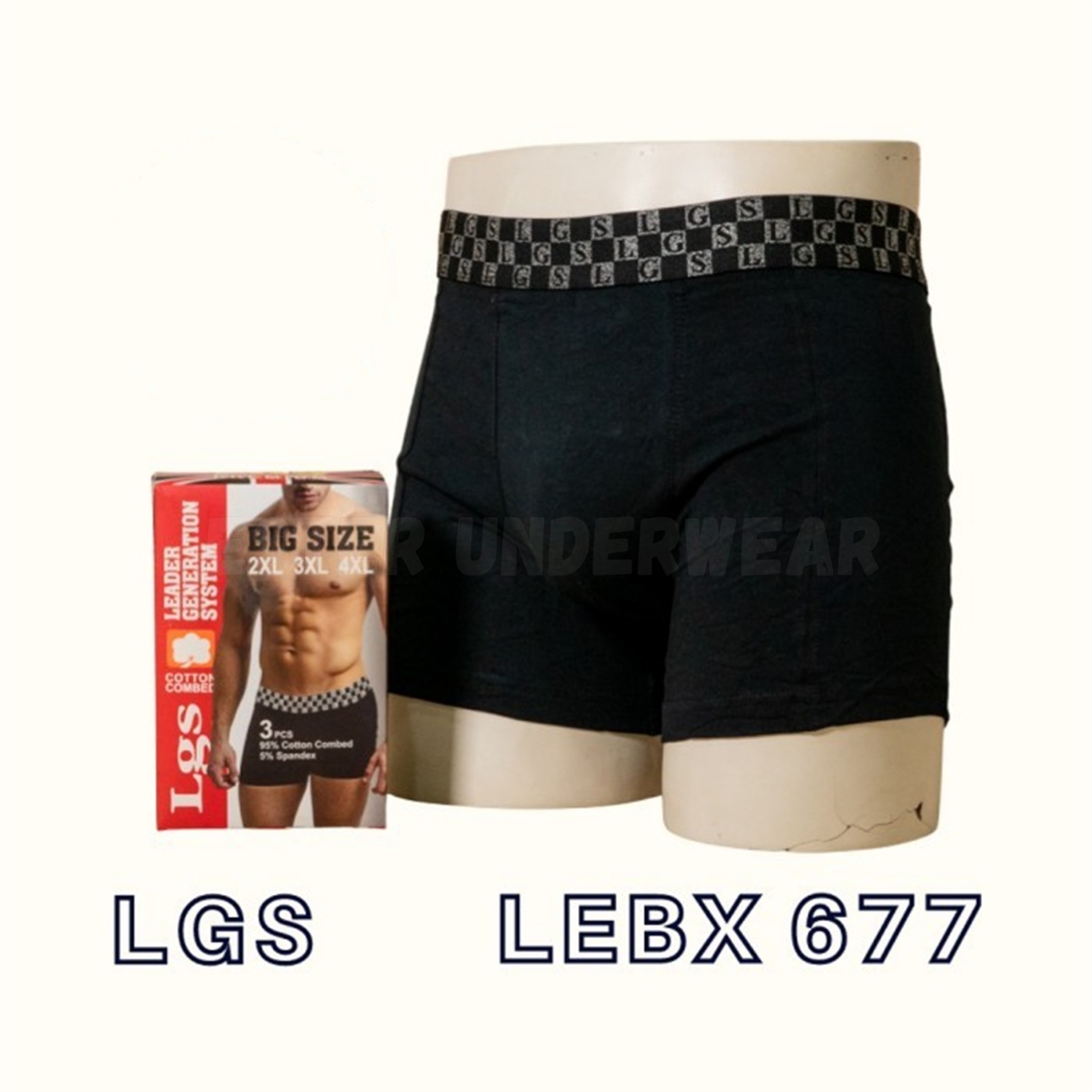 Celana Boxer BIG SIZE LGS 677 ISI 3Pcs |CELANA BOXER PREMIUM