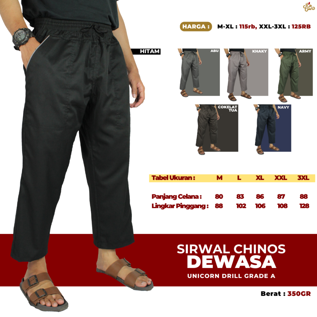 Celana Sirwal Panjang Pria Dewasa Chinos Series