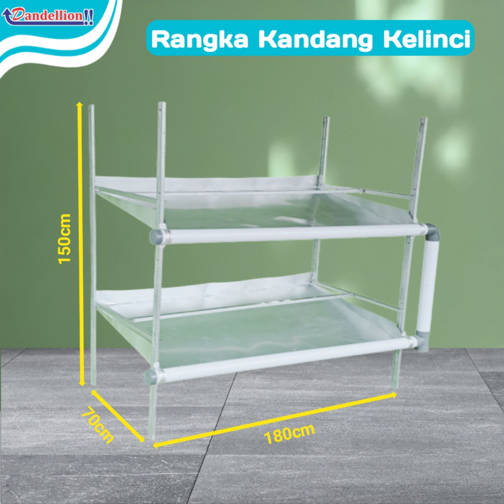 Rangka Kandang kelinci Galvanis  2 tingkat 180.70.40 | 200.70.40
