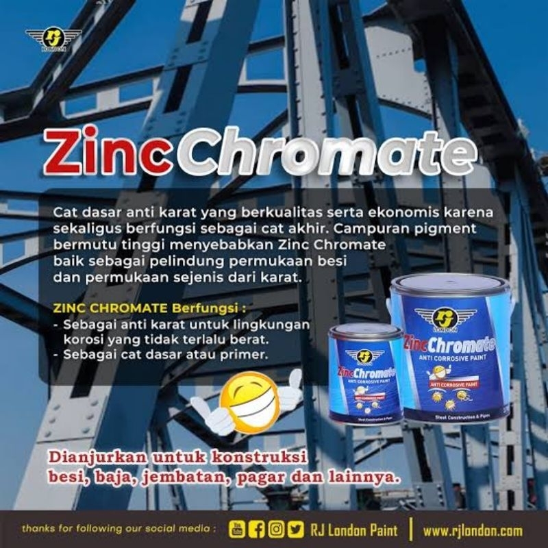 zinc chromate cat primer cat dasar cat antikarat 1kg/800ml