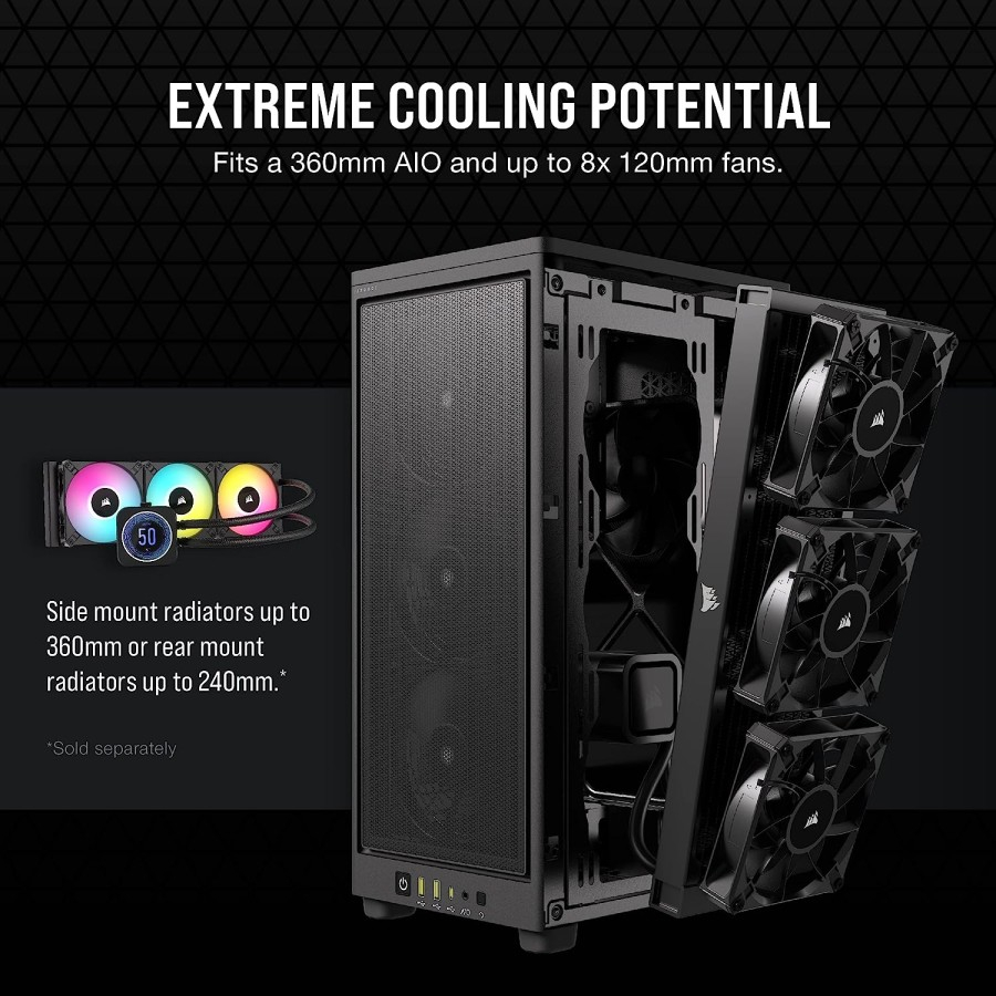 Case Corsair 2000D AIRFLOW Black / White Mini-ITX PC Case