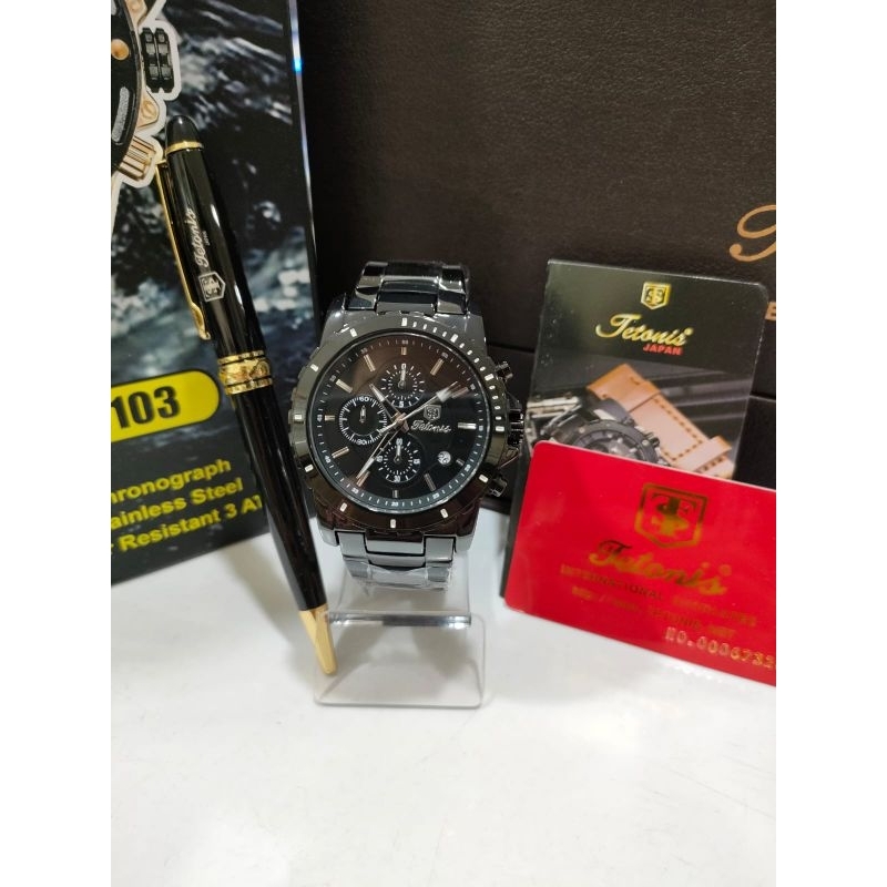 Jam Tangan Wanita Tetonis Rantai Besi + box + papaer bag Original