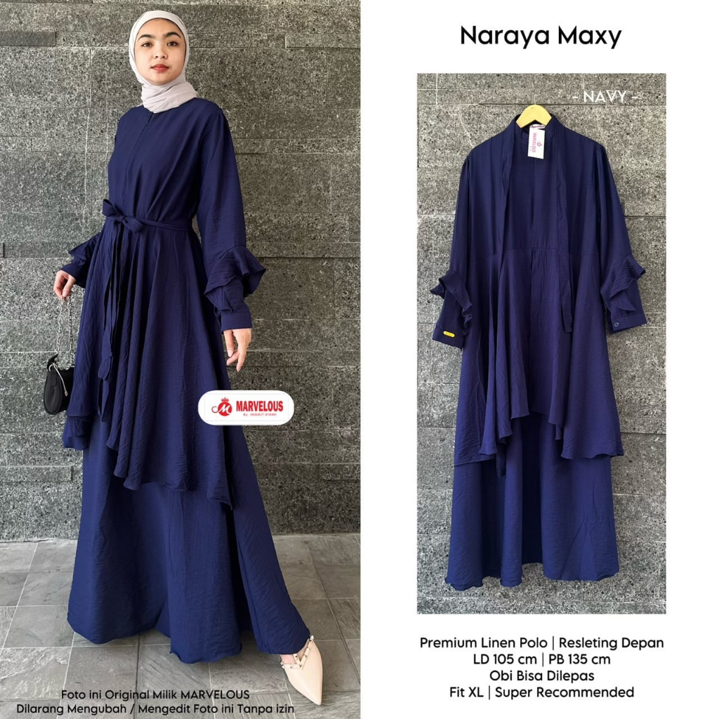 NARAYA MAXY / 19.7 / BAHAN PREMIUM LINEN POLO / LD 105 CM / PB 135 CM / ALLSIZE FIT TO XL / MARVELOUS