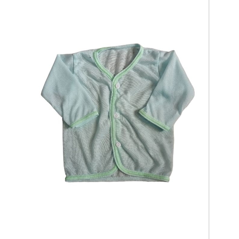 6 pis 12 pis baju bayi tanggaan panjang polos rib