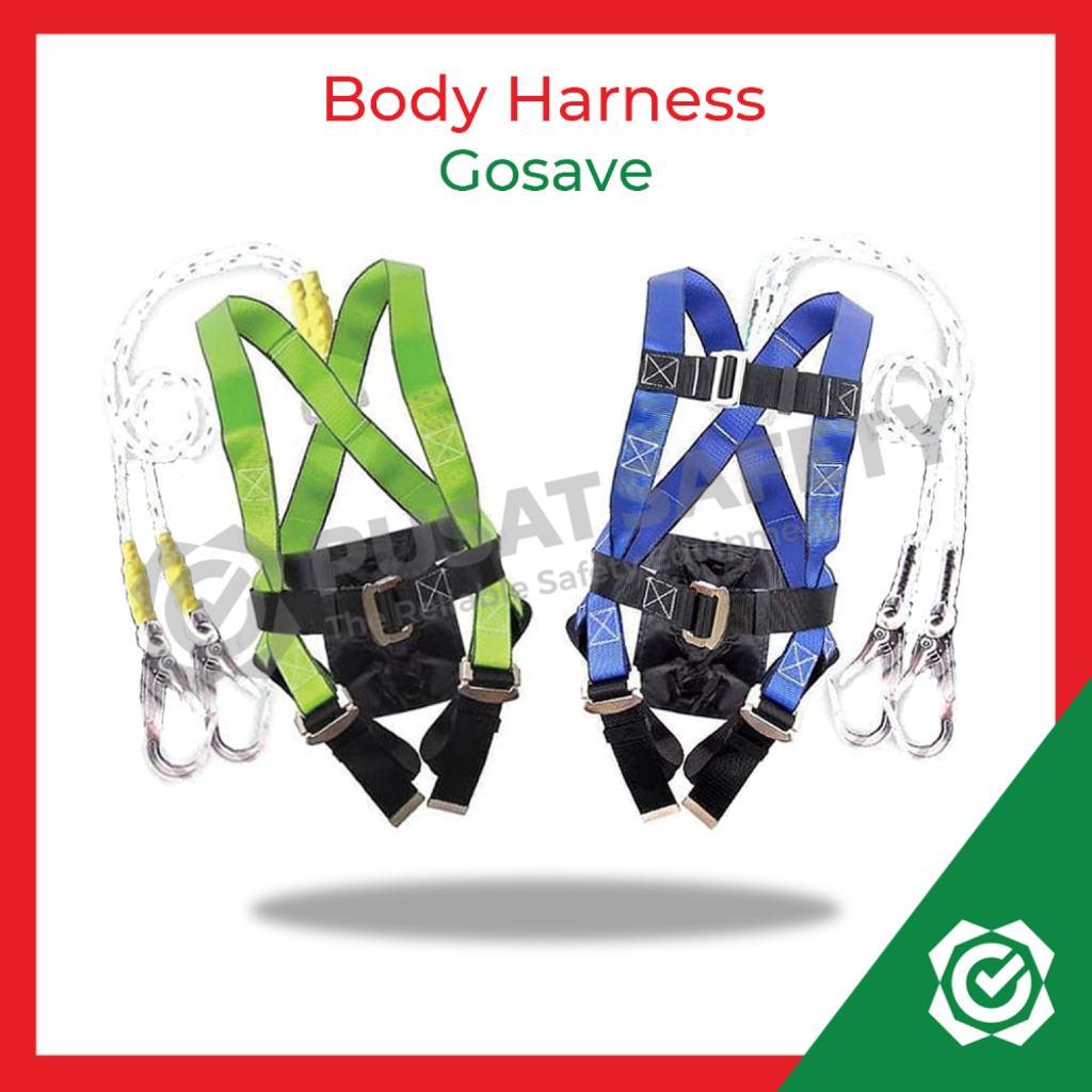 Full Body Harness Double 2 Big Hook Besar Gosave Safety Belt