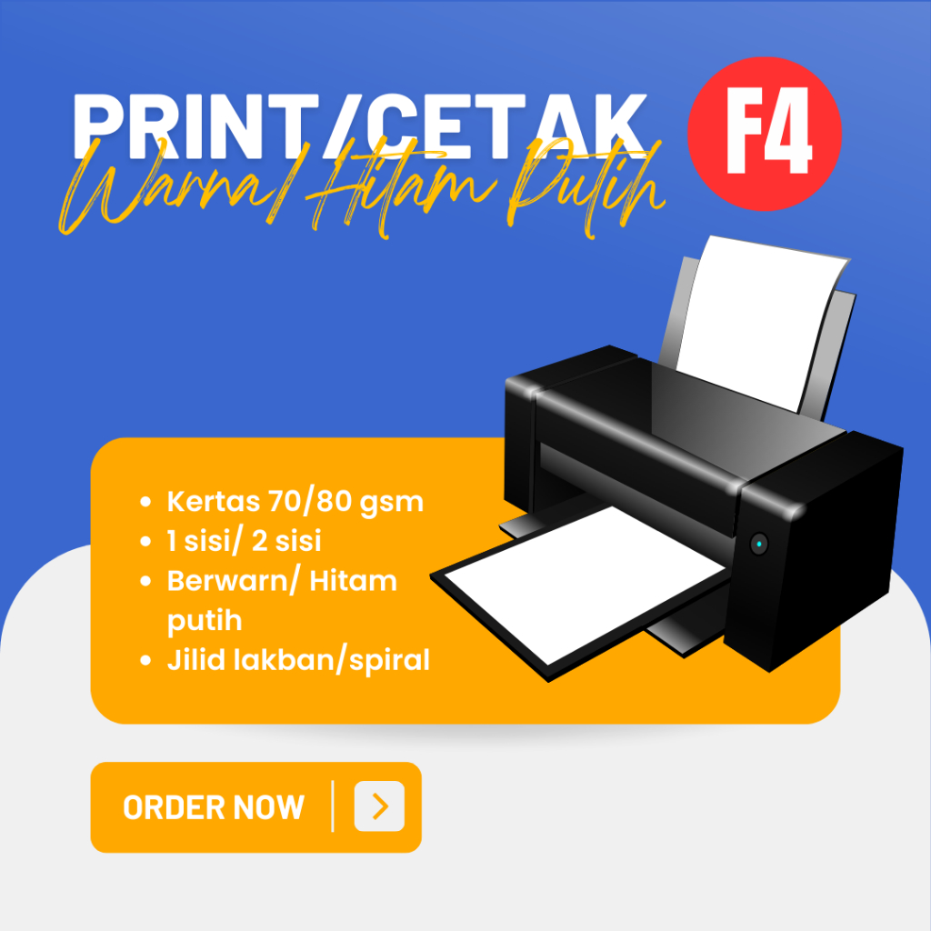 

PRINT DAN CETAK KERTAS F4 70 GSM / 80 GSM