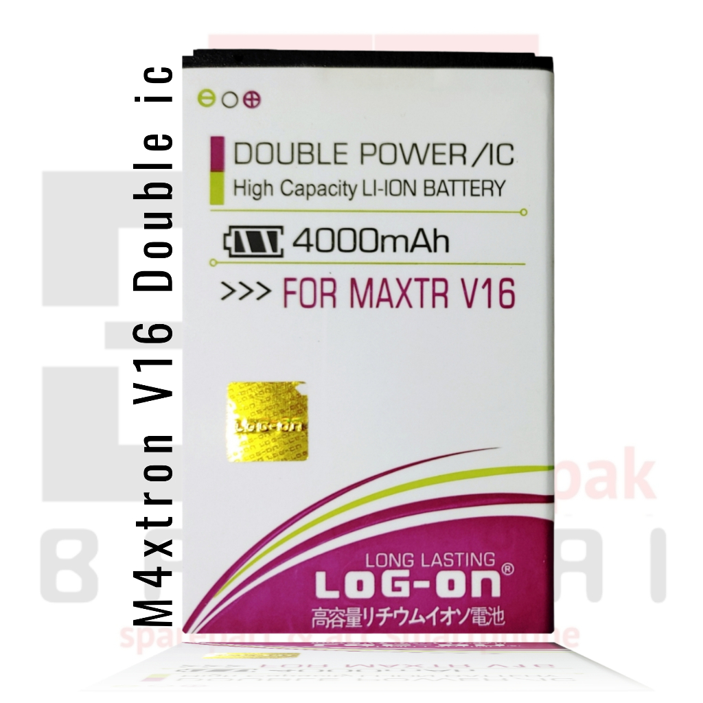 LOG - ON Maxtron V16 / Maxtron V17 Baterai Double IC Protection Battery Batre