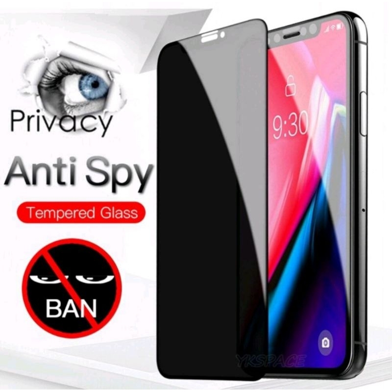 TEMPERED GLASS FULL KACA ANTI-SPY HANDPHONE ALL TIPE / Tg Tempered Glass Full Kaca Privacy Anti-Spy For All Tipe Handphone