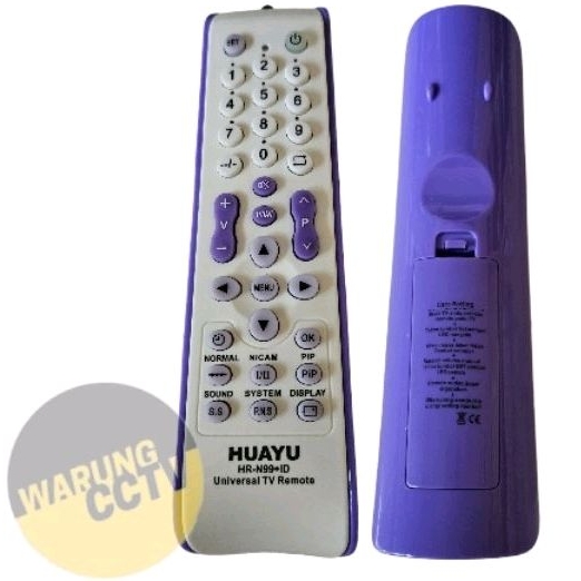 REMOTE TV UNIVERSAL warna ungu HUAYU HR-N99 remot tv universal segala merek tv advance akira digitec fujitec intel konka polytron samsung sanken sumo vitron